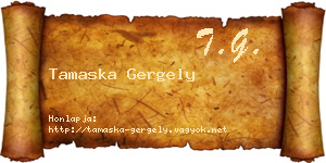 Tamaska Gergely névjegykártya